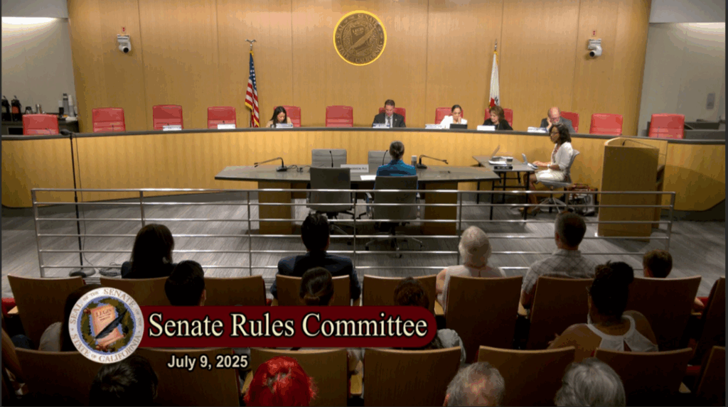 Karen Morrison before at the California Senate