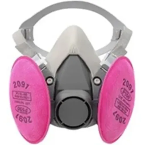 Unapproved respirator with no logo on mask or filters