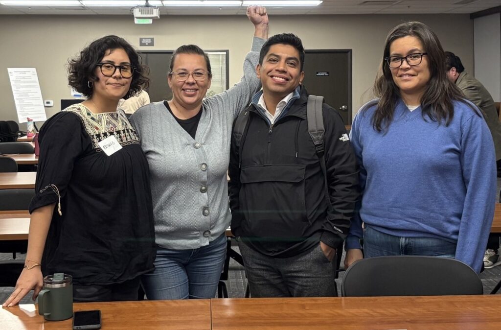 Photo of EJAC committee members Erica Alfaro, Bianca Lopez, Angel Garcia, and Emily Marquez